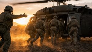 Ultra photorealistic defense image for Army Air Assault Operations: Behind the Helicopter Insertion Tactics