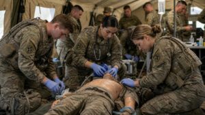 Ultra photorealistic defense image for Army Medics: The Life-Saving Heroes on the Battlefield