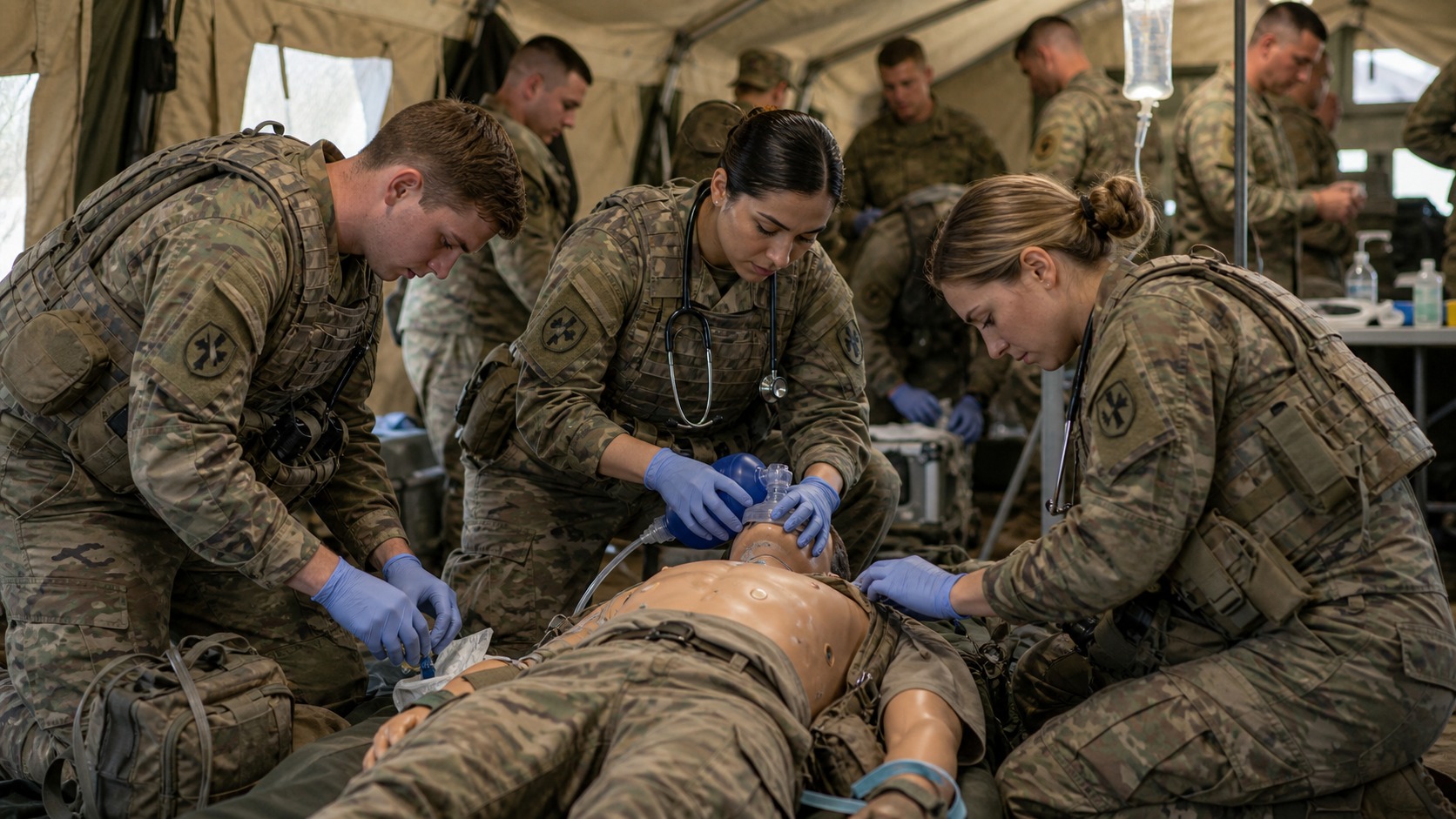 Ultra photorealistic defense image for Army Medics: The Life-Saving Heroes on the Battlefield