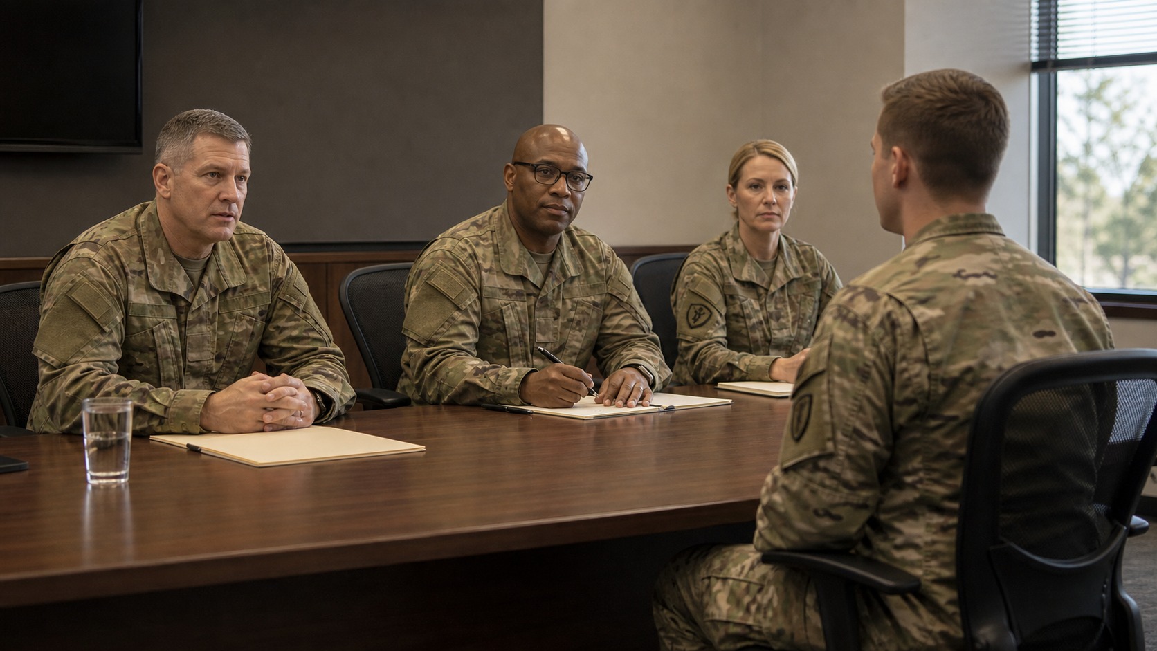 Ultra photorealistic defense image for How the Army Chooses Leaders: Promotions and Career Growth