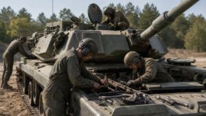 Ultra photorealistic defense image for Inside the Army’s Armored Forces: Tanks, Crews, and Combat Power