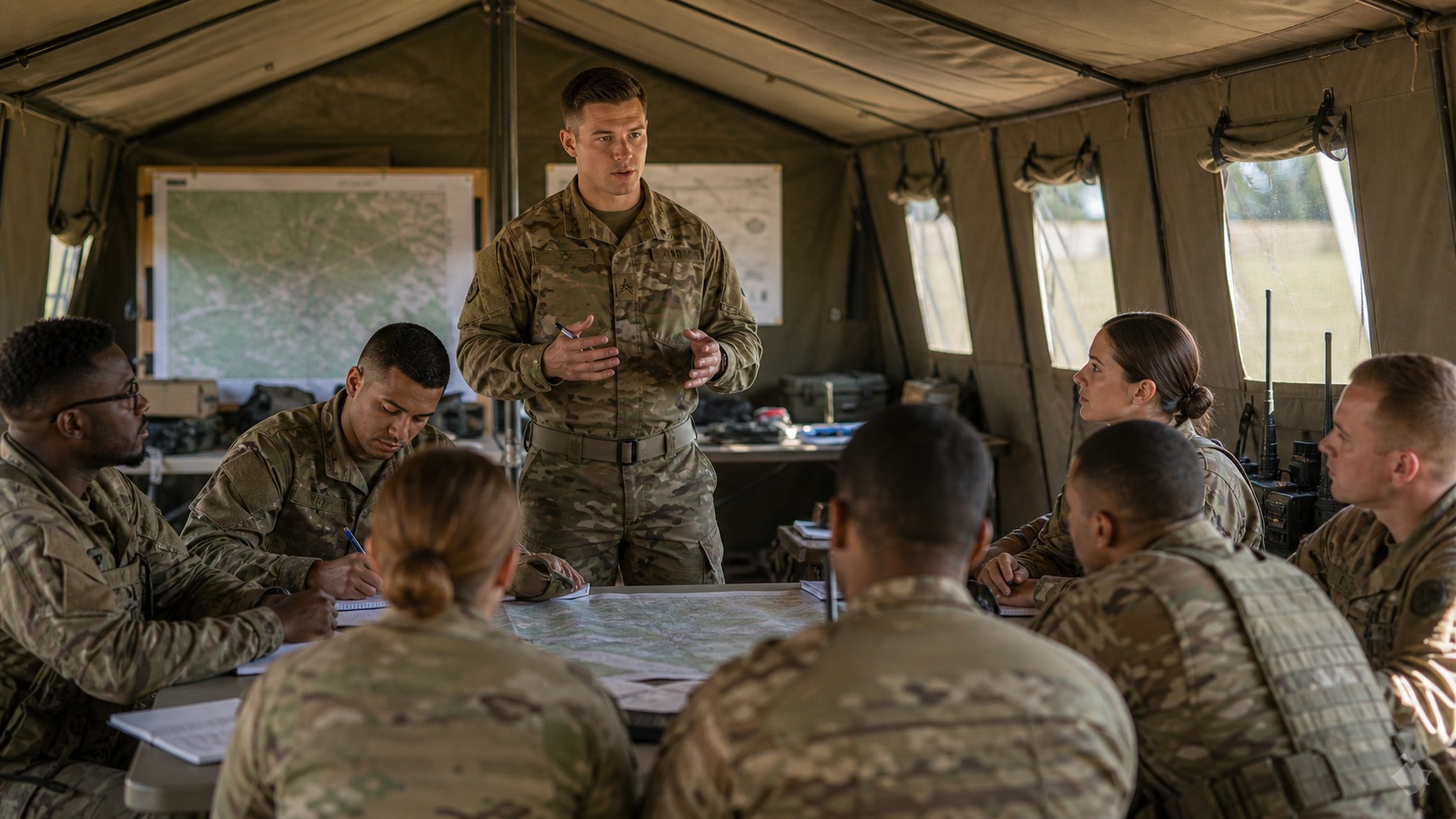 Ultra photorealistic defense image for Life as an Army Officer: Duties, Paths, and Real-World Challenges