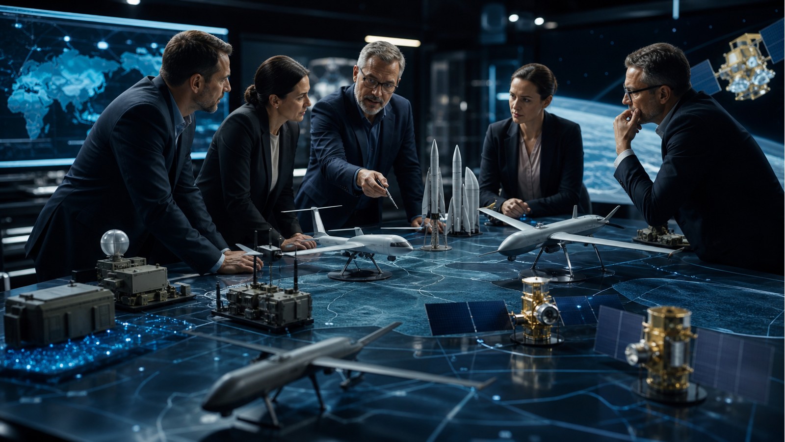 Editorial defense image for The New Global Arms Race: Drones, Missiles, AI, Cyber, and Space Weapons.
