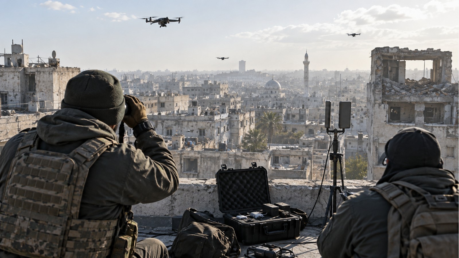 Editorial defense image for Drones in Urban Warfare: How Small UAVs Changed City Fighting.